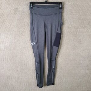 Pearl Izumi Select Leggings Womens Small Gray Running Pants Pockets Ankle Zip